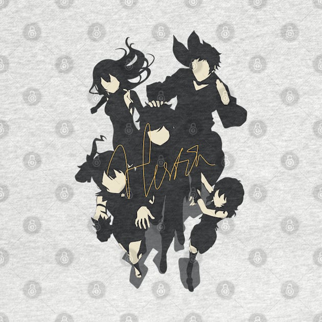 Hestia Familia Bell Welf Liliruca and Ais from Is It Wrong to Try to Pick Up Girls in a Dungeon IV or Dungeon ni Deai wo Motomeru no wa Machigatteiru Darou ka 4 Anime in Cool Awesome Minimalist Design by Animangapoi